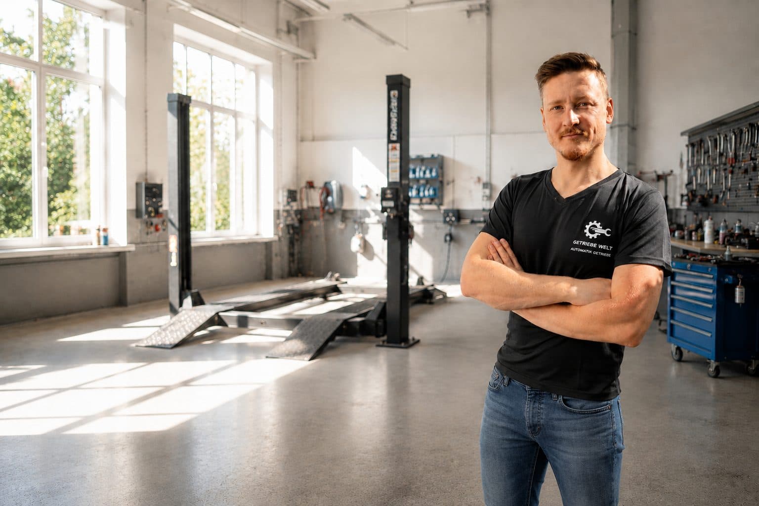Albert Mendel in seiner Werkstatt